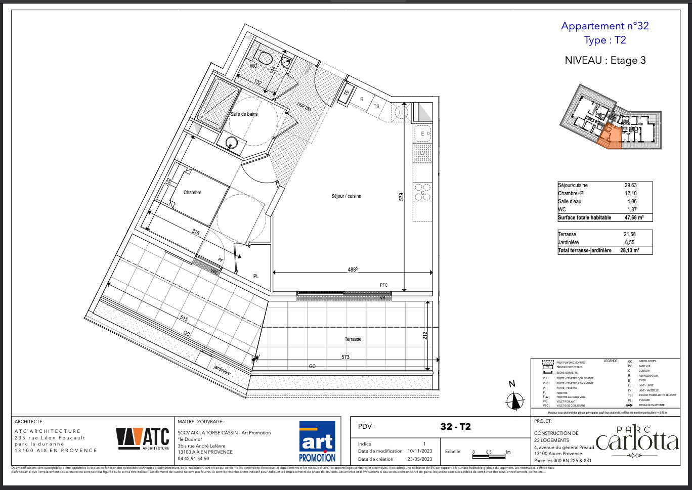 apartment 2 Rooms for sale on AIX EN PROVENCE (13100)